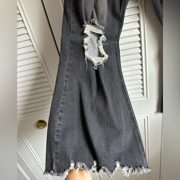 High Waist Distressed Flare Jeans Size 12 - Picture 3 of 5